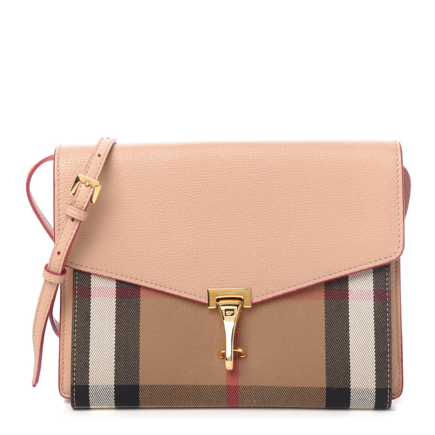 Derby Calfskin House Check Small Macken Crossbody Bag Ash Rose
