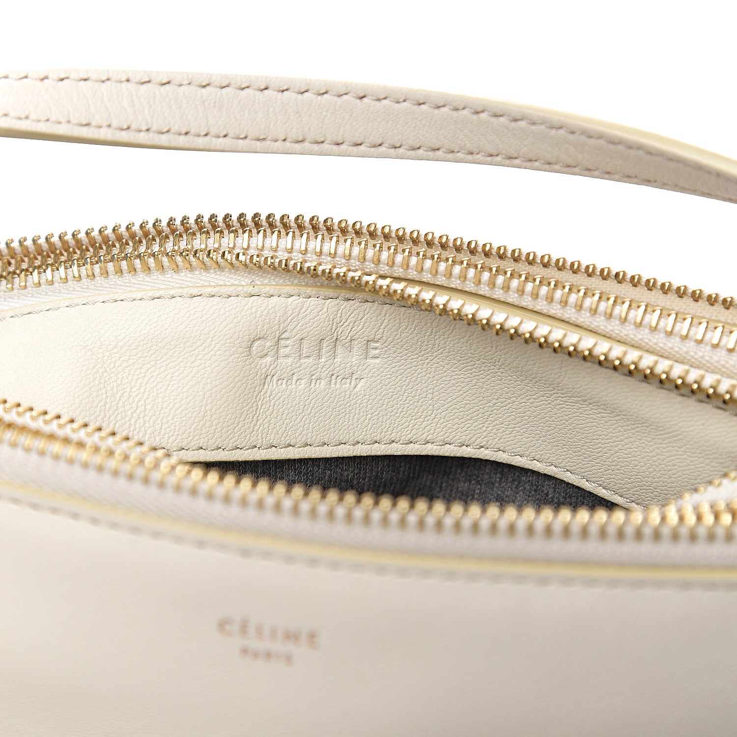 Celine Lambskin Small Trio Crossbody Bag White 5 of 8