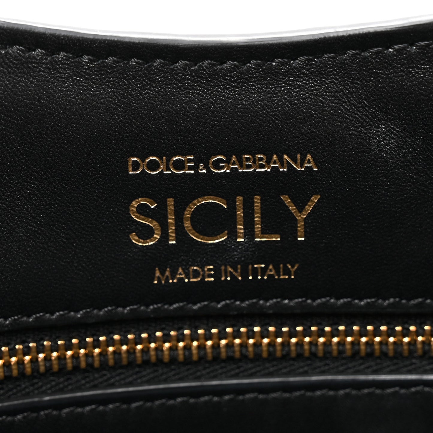 Calfskin Small Sicily Shopper Bag Black