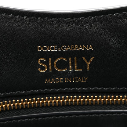 Dolce & Gabbana Calfskin Small Sicily Shopper Bag Black 6 of 14
