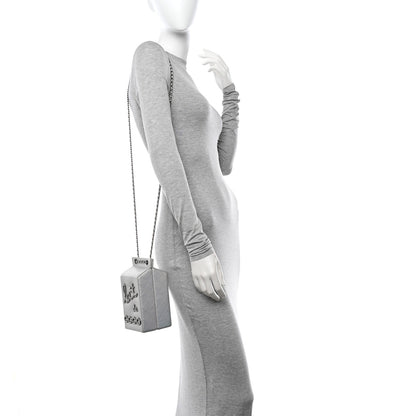Chanel Metallic Goatskin Lait de Coco Milk Carton Bag Silver 2 of 16