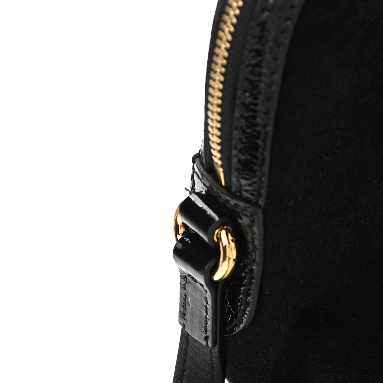 Gucci Suede Patent Web GG Small Ophidia Dome Shoulder Bag Black 11 of 11