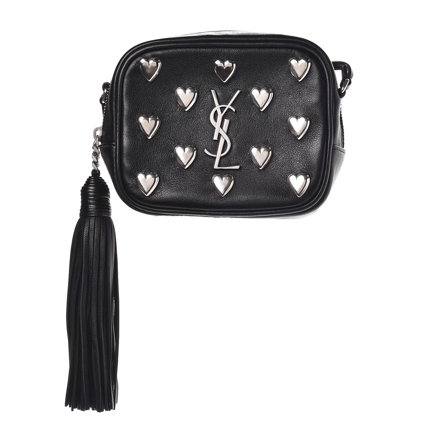 Saint Laurent Nappa Studded Monogram Heart Blogger Bag Black 1 of 9