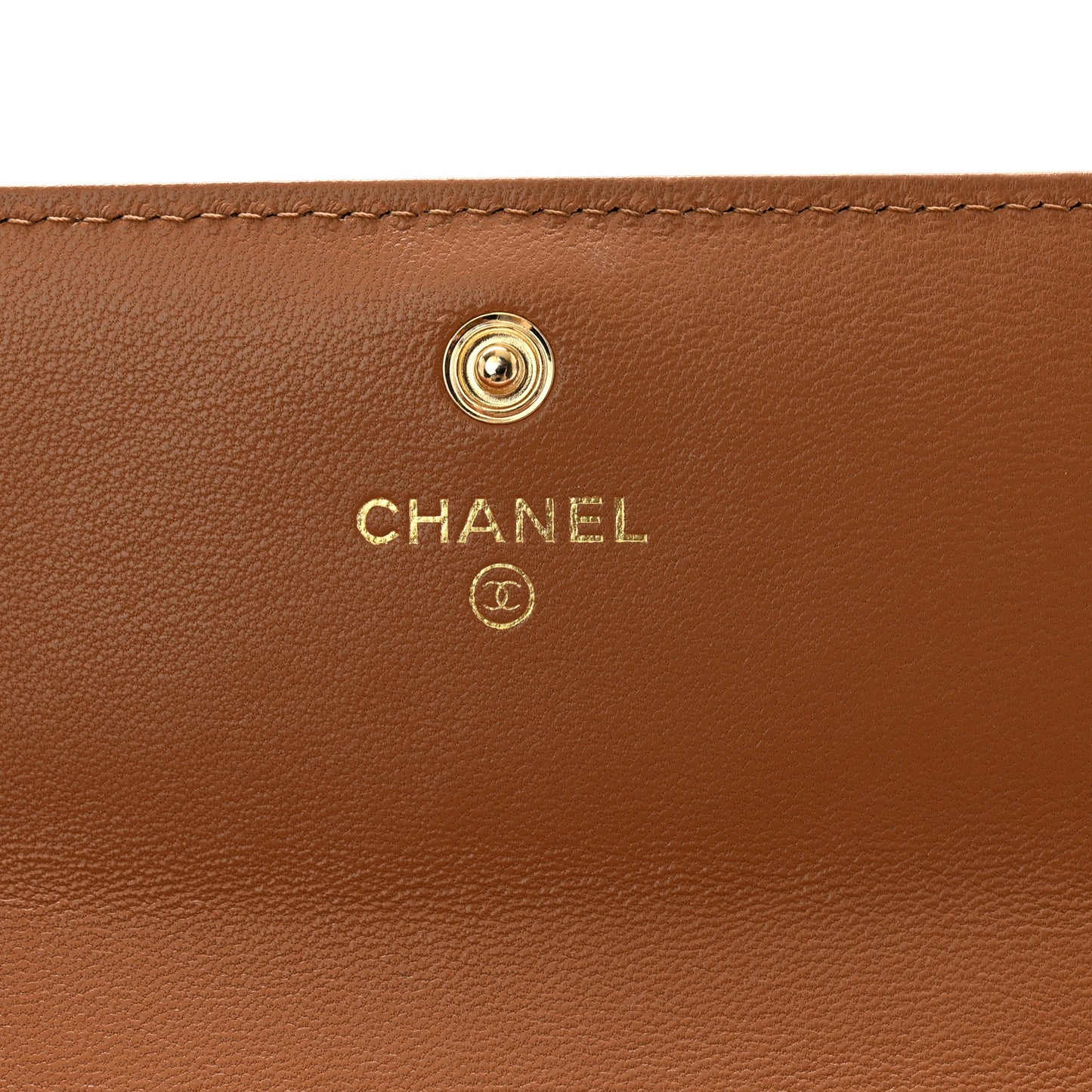 Lambskin Quilted Chanel 19 Flap Wallet Brown