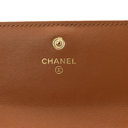 Chanel Lambskin Quilted Chanel 19 Flap Wallet Brown 7 of 12