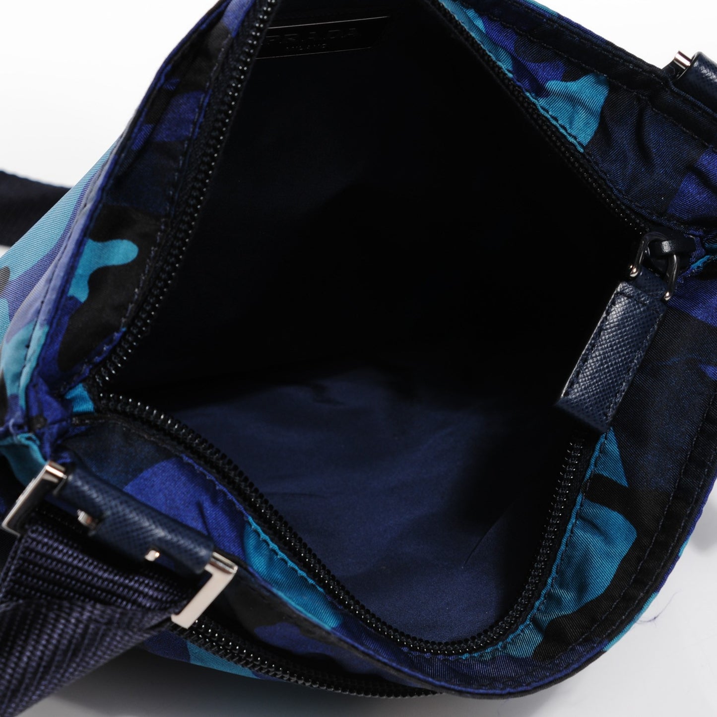 Tessuto Nylon Small Camouflage Crossbody Bag Royal Blue