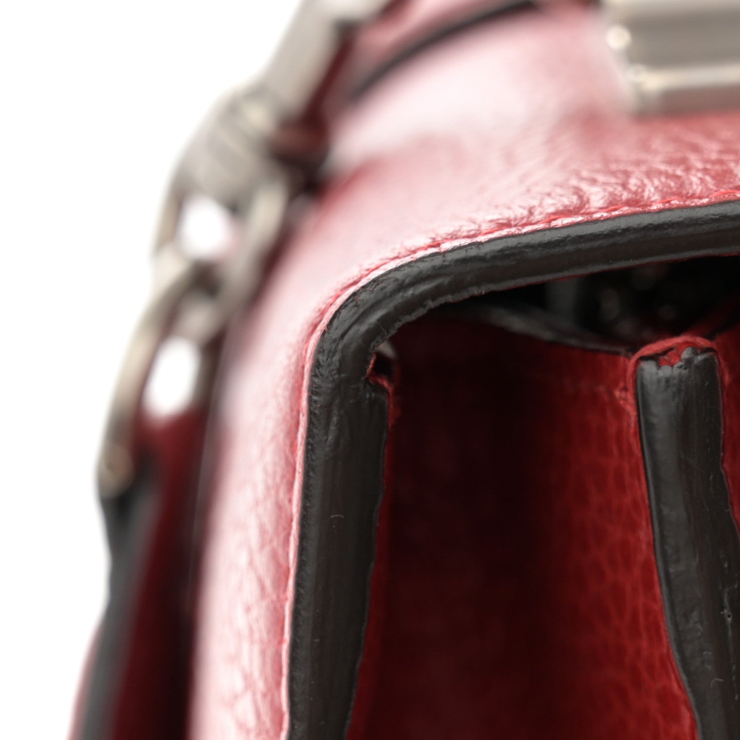 Gucci Dollar Calfskin Crystal Web Medium Dionysus Bamboo Top Handle Bag Hibiscus Red Black Diamond 14 of 14