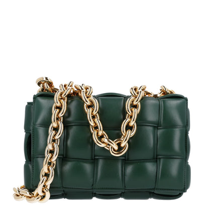 Bottega Veneta Lambskin Maxi Intreccio Padded Chain Cassette Crossbody Bag Raintree 1 of 8