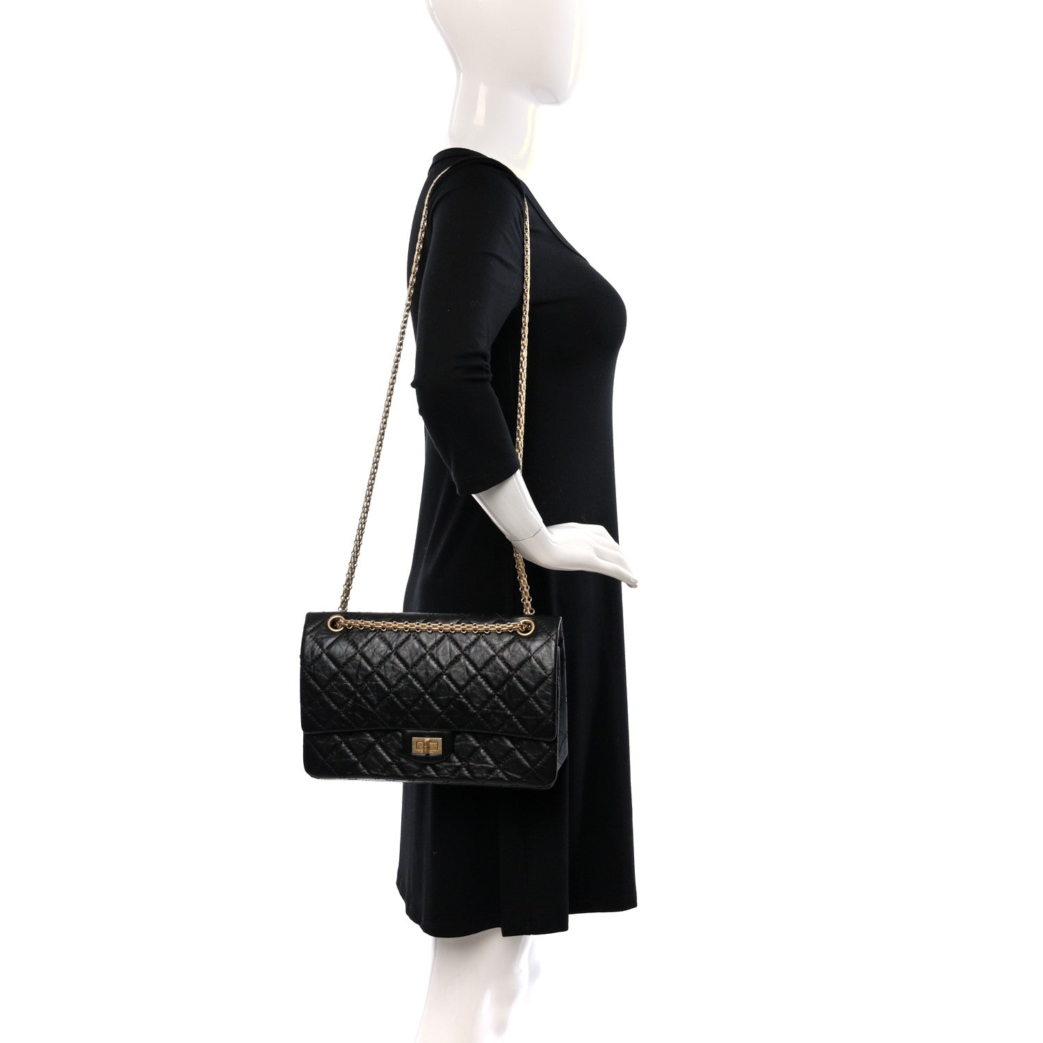 Chanel Aged Calfskin Quilted 2.55 Reissue 226 Flap Black 2 of 10