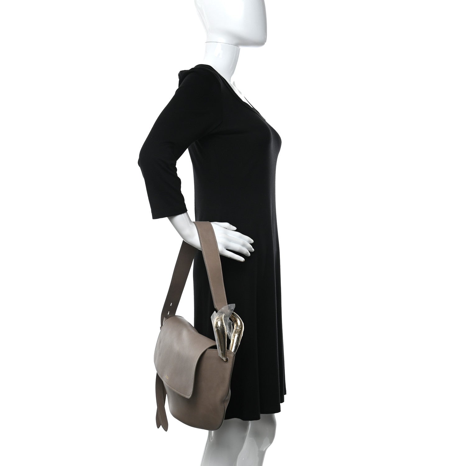 Chloe Grain Calfskin Kiss Hobo Motty Grey 2 of 9