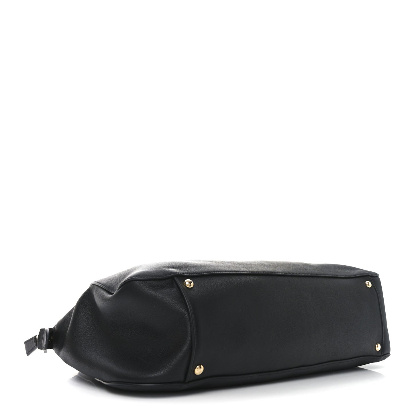 Calfskin Large Top Handle Tote Black