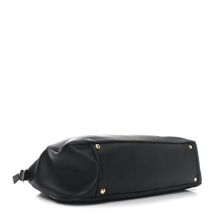 Prada Calfskin Large Top Handle Tote Black 4 of 9