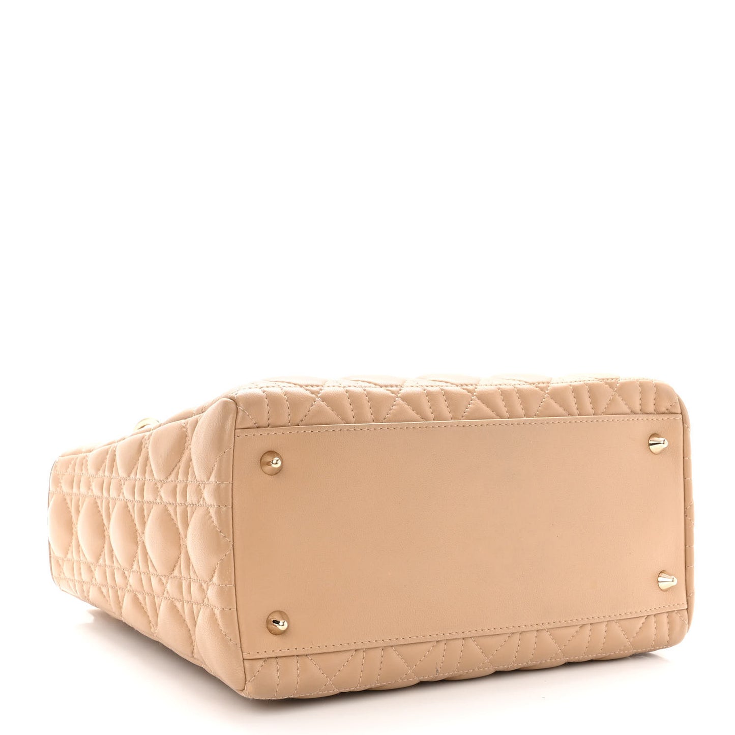Lambskin Cannage Medium Lady Dior Beige