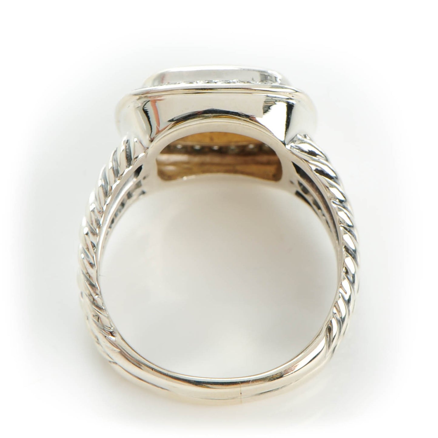 Sterling Silver Diamond Moon Quartz 11mm Albion Ring 58 8.5