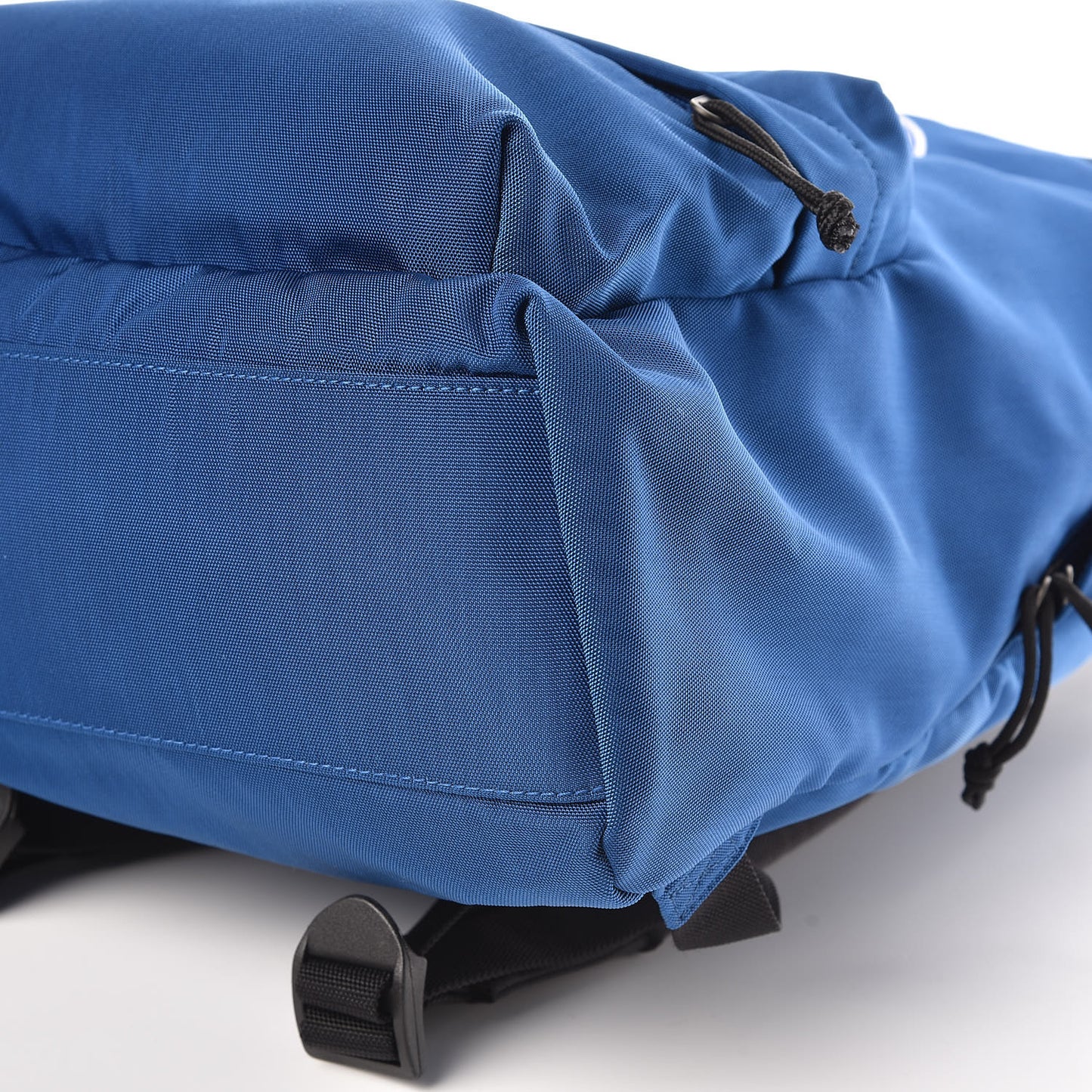 Textured Nylon Double Logo Explorer Backpack Bleu