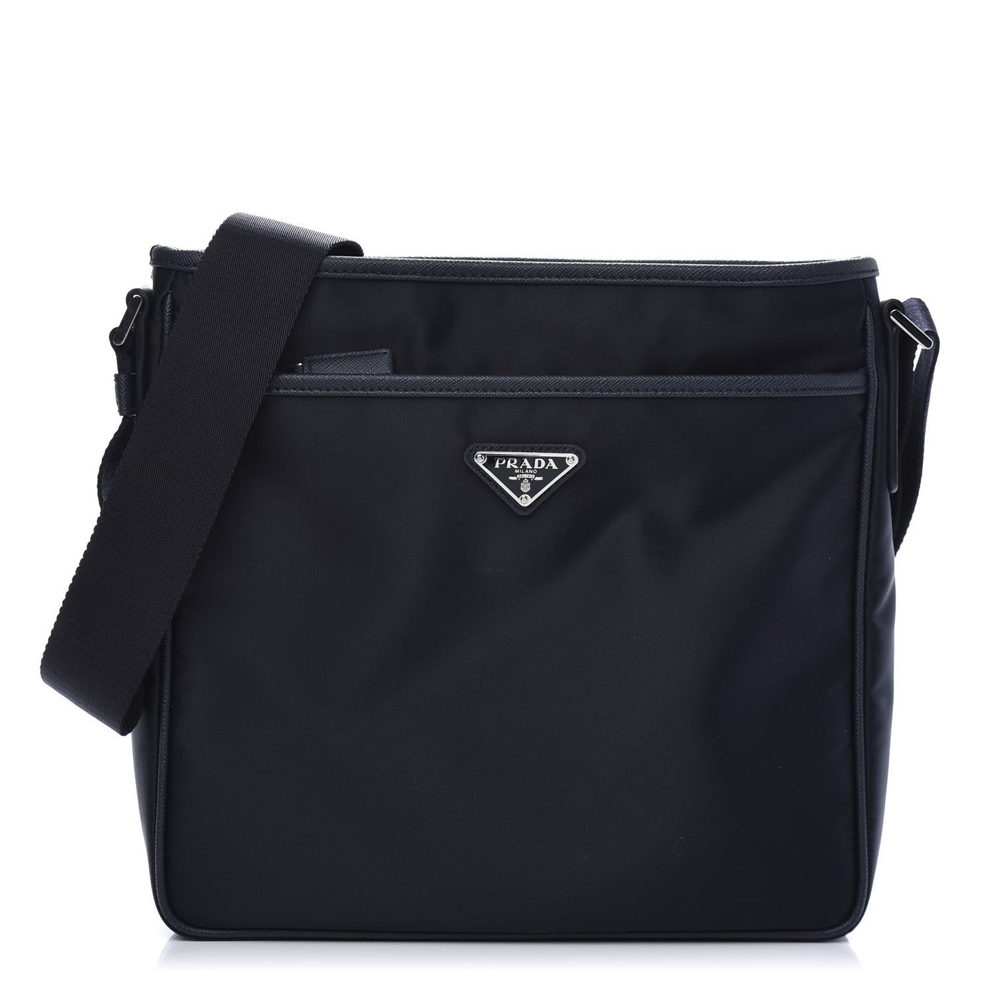 Tessuto Nylon Saffiano Flat Messenger Bag Baltico
