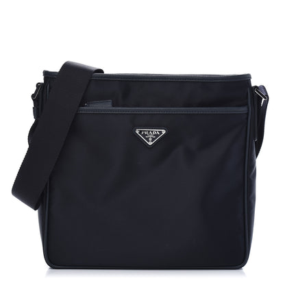 Prada Tessuto Nylon Saffiano Flat Messenger Bag Baltico 1 of 11