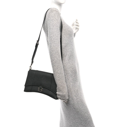Balenciaga Semi Matte Soft Textured Calfskin Downtown Shoulder Bag Black 2 of 10