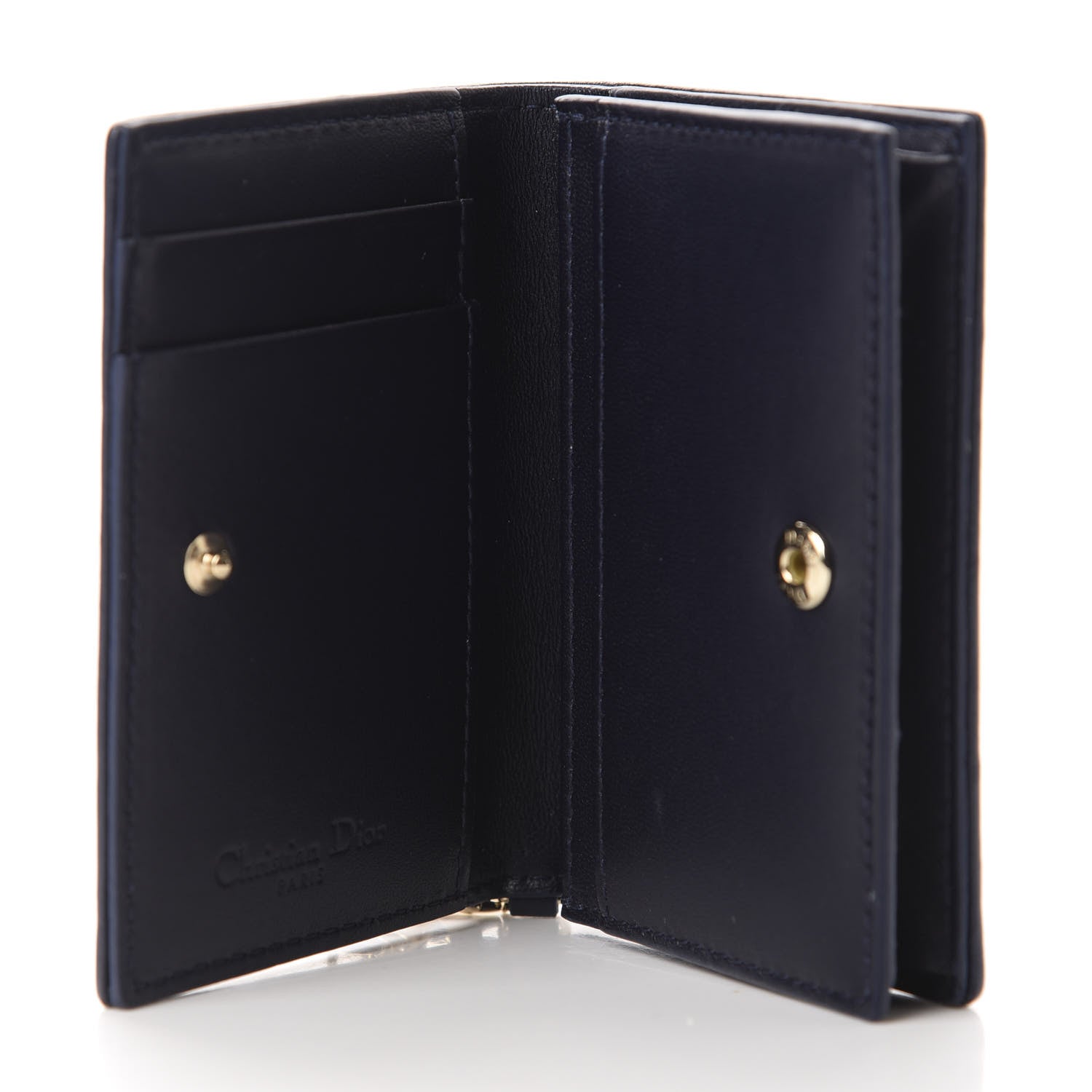 Christian Dior Lambskin Cannage Small Lady Dior Flap Card Holder Indigo 5 of 8