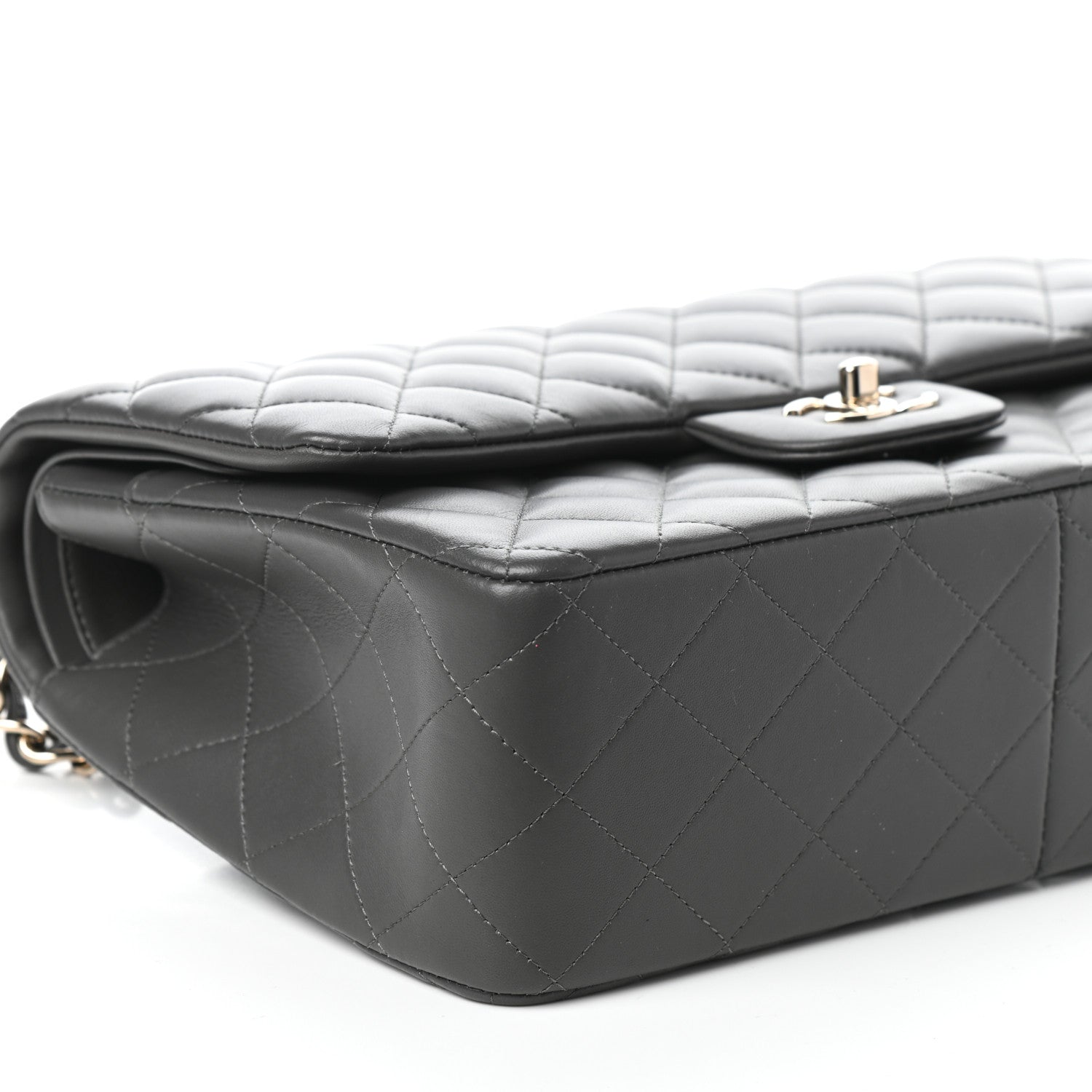 Chanel Lambskin Quilted Jumbo Double Flap Grey 8 of 9