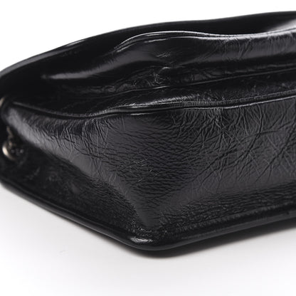 Saint Laurent Crinkled Calfskin Matelasse Monogram Baby Niki Chain Satchel Black 9 of 11
