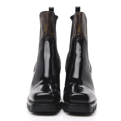 Louis Vuitton Patent Monogram Limitless Ankle Boots 41 Black 2 of 8