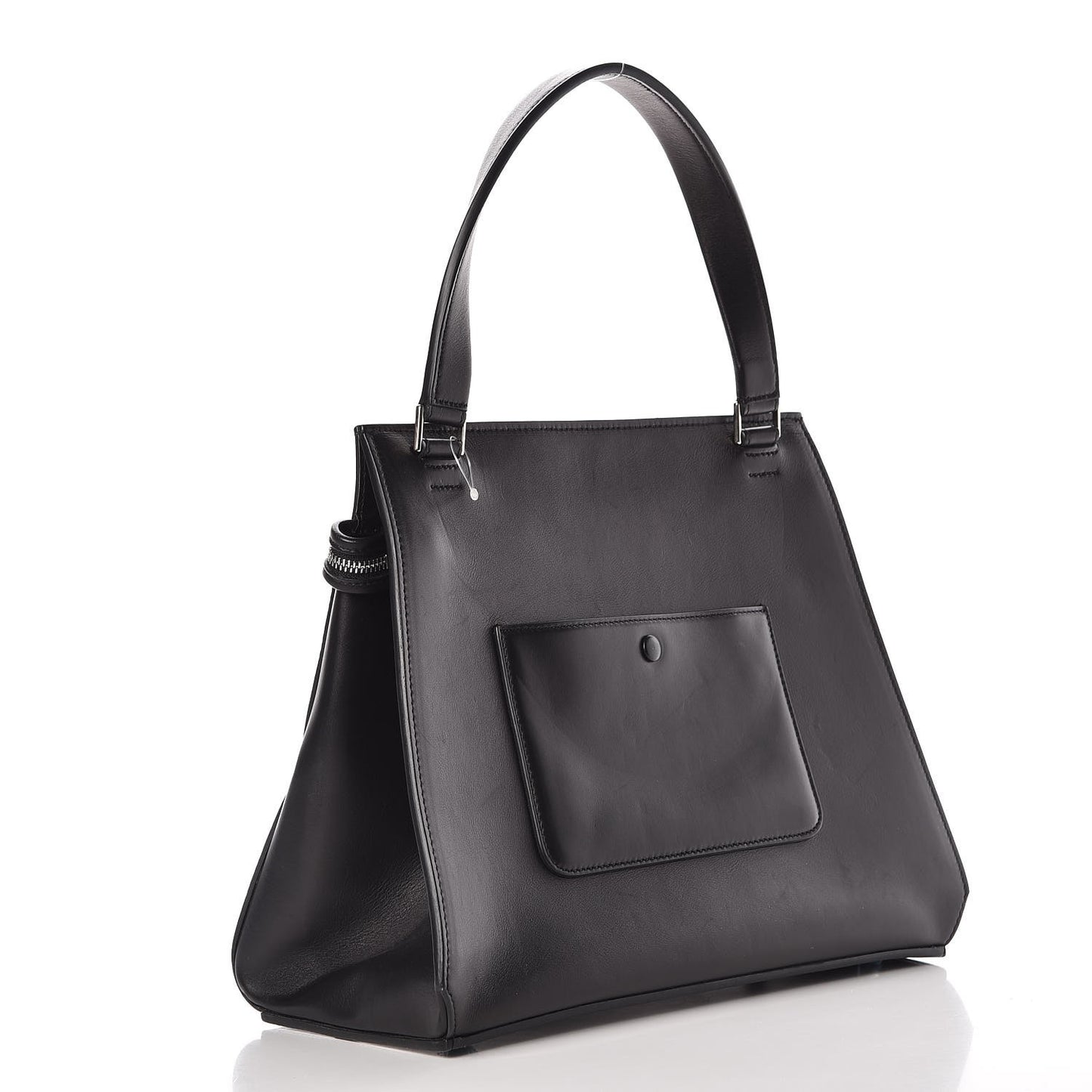 Calfskin Medium Bi-Color Edge Shoulder Bag Almond