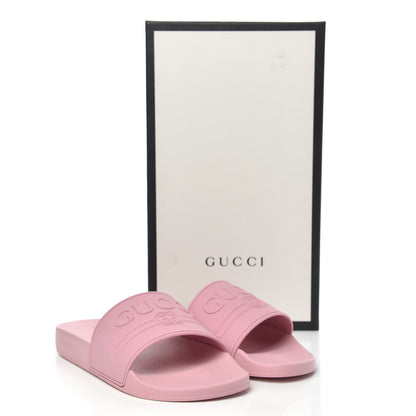 Gucci Rubber Logo Stamped Mens Slide Sandals 8 Rosa 8 of 8