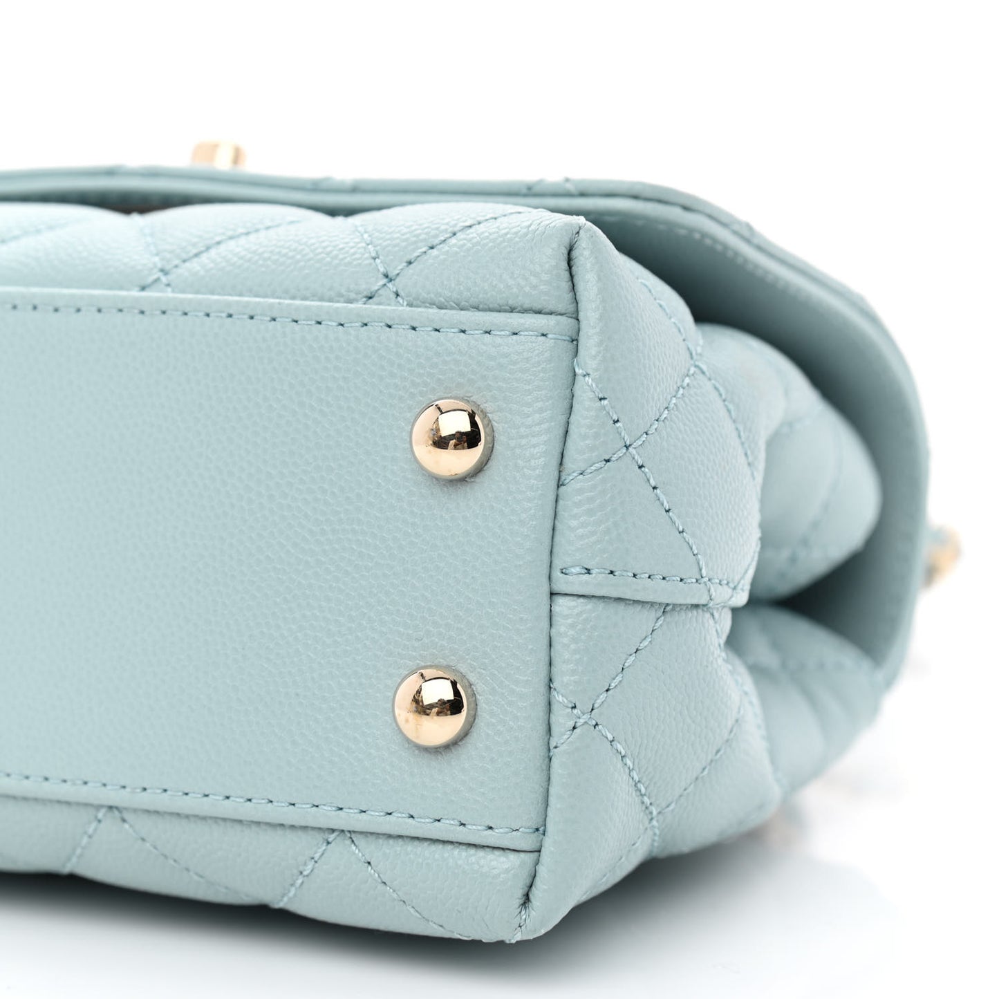 Caviar Quilted Extra Mini Coco Handle Flap Light Blue