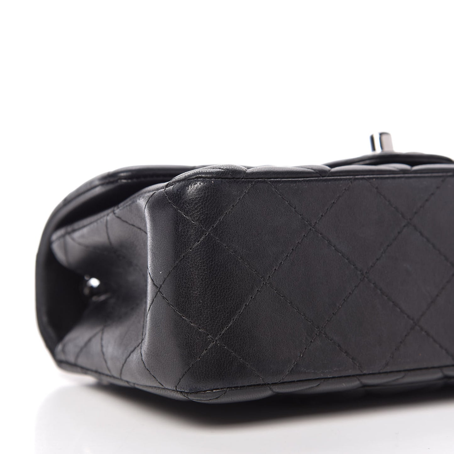 Lambskin Quilted Mini Rectangular Flap Black