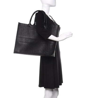 Christian Dior Oblique Calfskin Embossed Book Tote Black 2 of 10