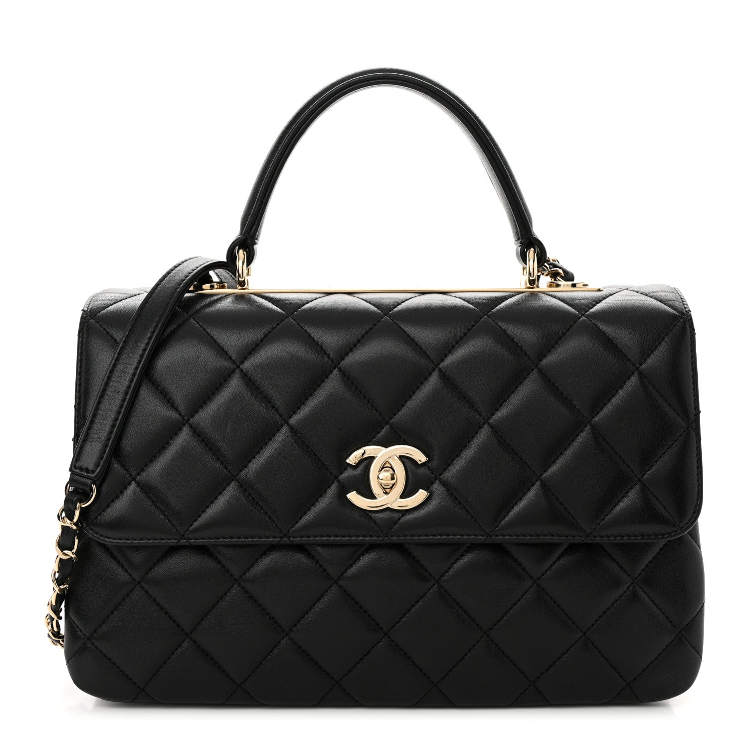 Chanel Lambskin Quilted Medium Trendy CC Flap Dual Handle Bag Black 1 of 12