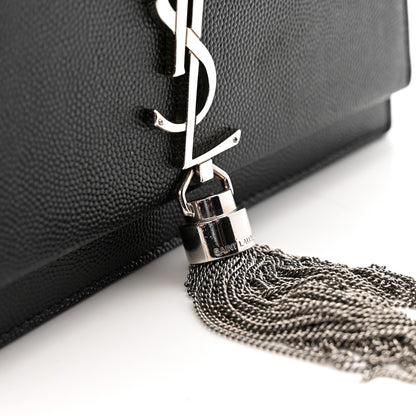 Saint Laurent Grain De Poudre Classic Monogram Kate Tassel Chain Wallet Black 13 of 13
