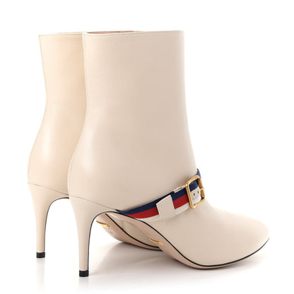 Gucci Nappa Sylvie Ankle Boots 38 Mystic White 4 of 11