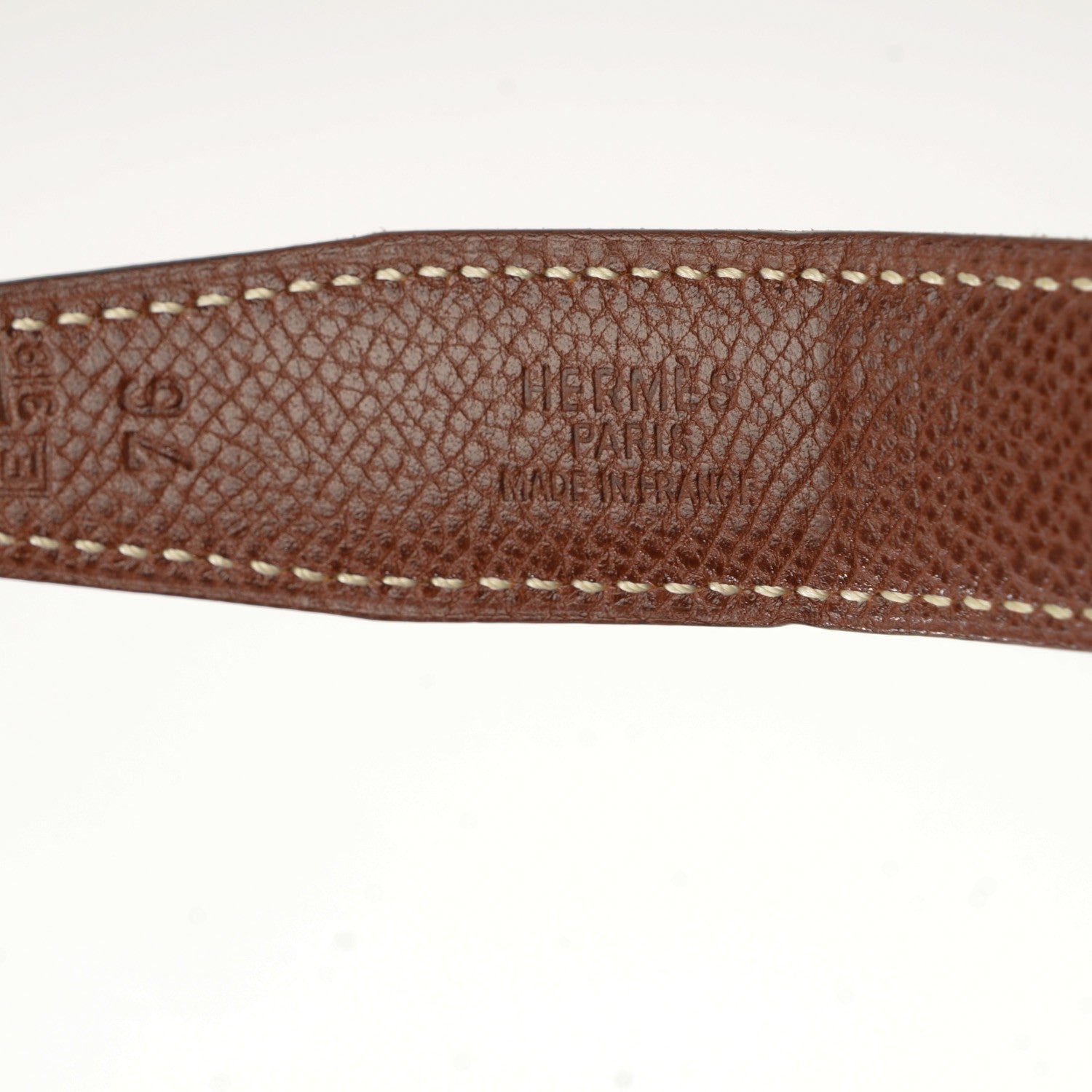 Hermes Box Courchevel 18mm H Belt 76 Noir Cognac 6 of 9