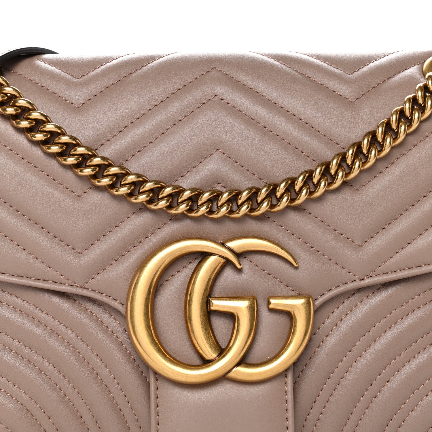Gucci Calfskin Matelasse Medium GG Marmont Shoulder Bag Porcelain Rose 8 of 11