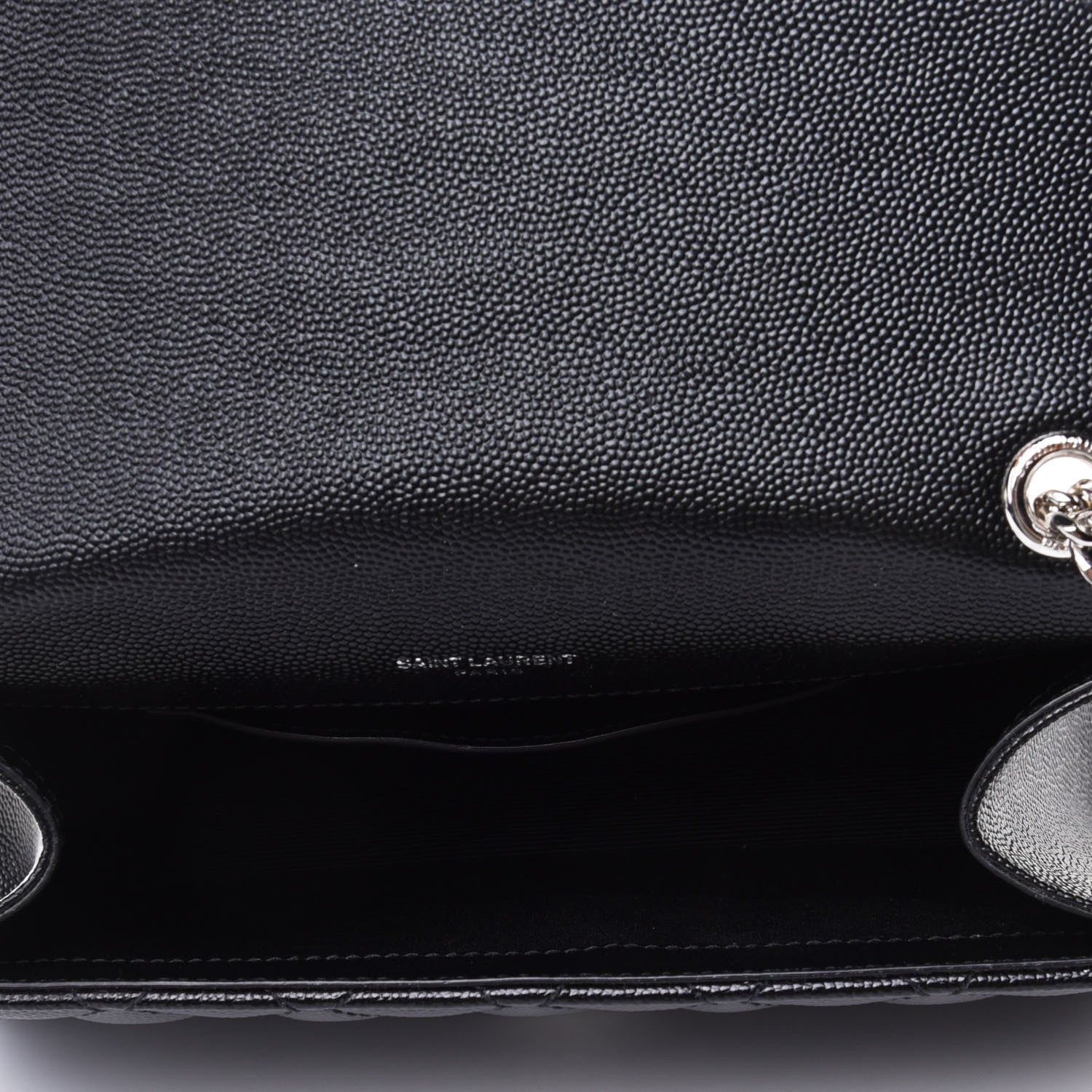 Saint Laurent Grain De Poudre Textured Mixed Matelasse Triquilt Small Monogram Satchel Black 4 of 4