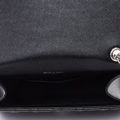 Saint Laurent Grain De Poudre Textured Mixed Matelasse Triquilt Small Monogram Satchel Black 4 of 4