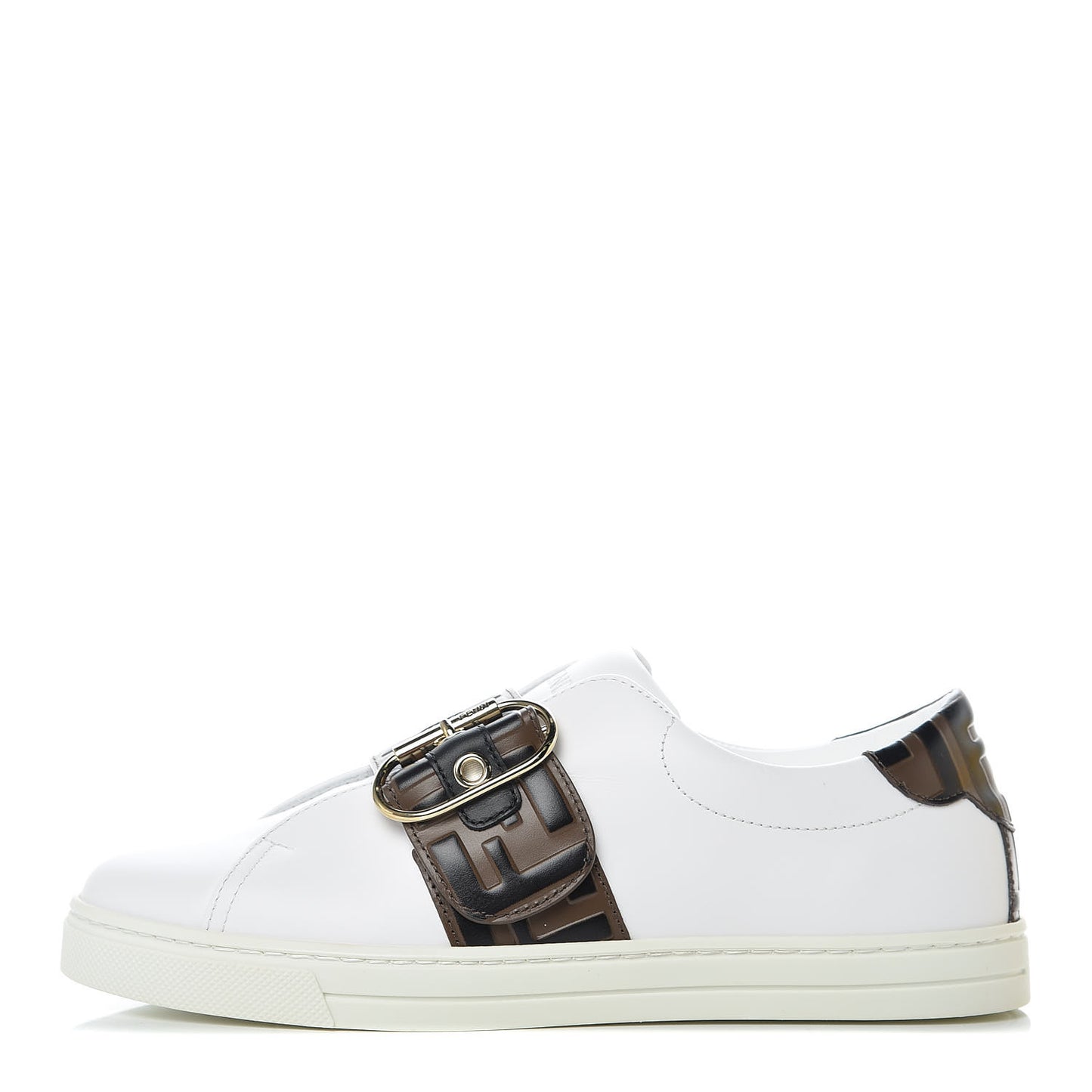 Vitello FF Embossed Womens Slip On Sneakers 36.5 Ultra White Maya Black