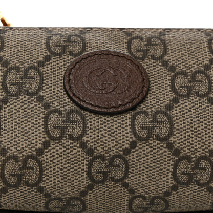 Gucci GG Supreme Monogram Strawberry Retro Interlocking G Barrel Coin Purse Beige Ebony 8 of 12