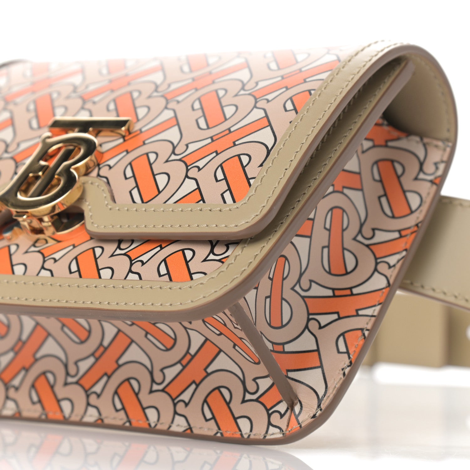 Burberry Calfskin Monogram TB Bum Bag Bright Orange 10 of 10