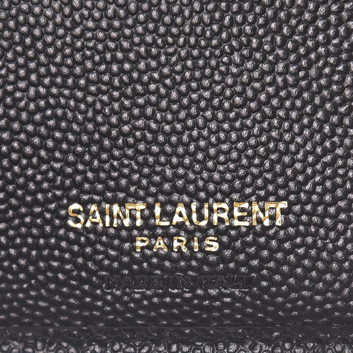 Saint Laurent Grain De Poudre Matelasse Chevron Monogram Compact Zip Around Wallet Black 6 of 6