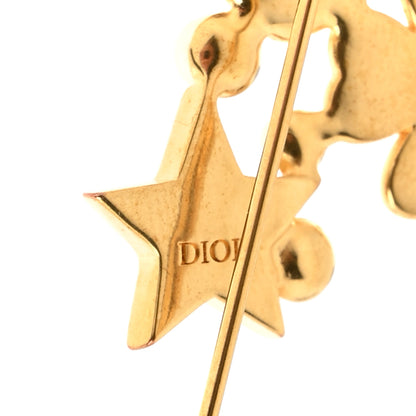 Christian Dior Metal Pearl Lucky Brooch Gold 3 of 3
