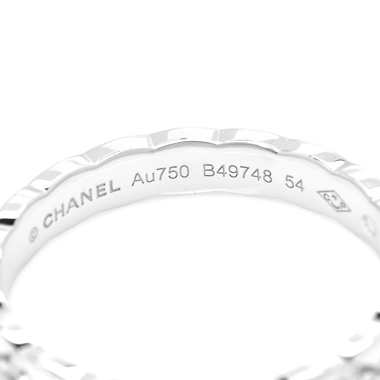 18K White Gold Diamond Mini Coco Crush Ring 54 6.75