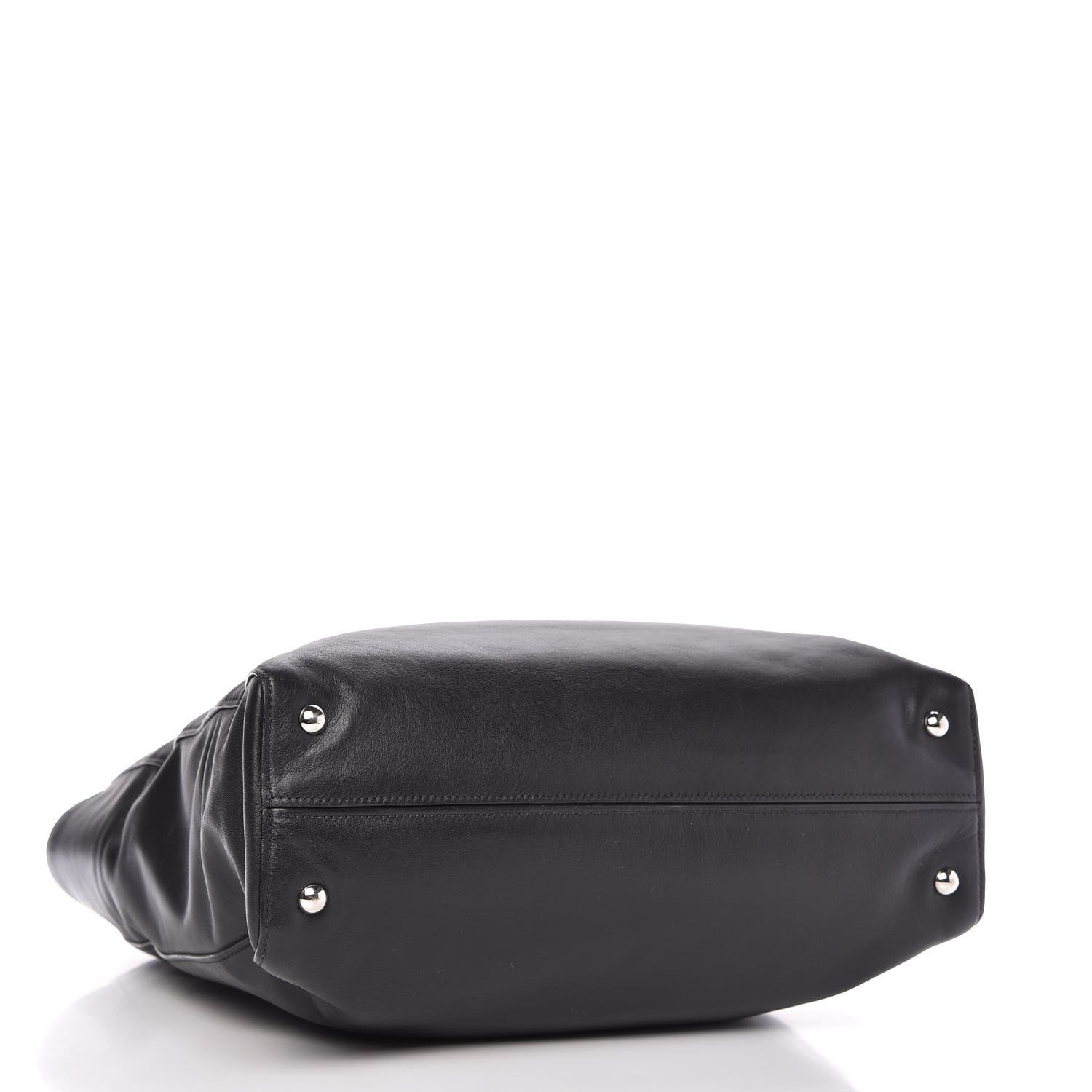 Miu Miu Soft Calf Studded Shopping Tote Black 4 of 10