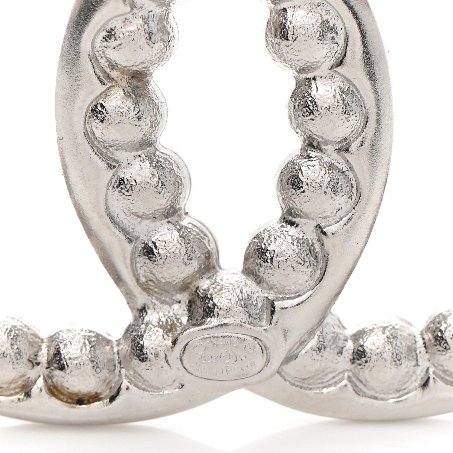 Chanel Pearl Crystal CC Brooch Silver 4 of 5