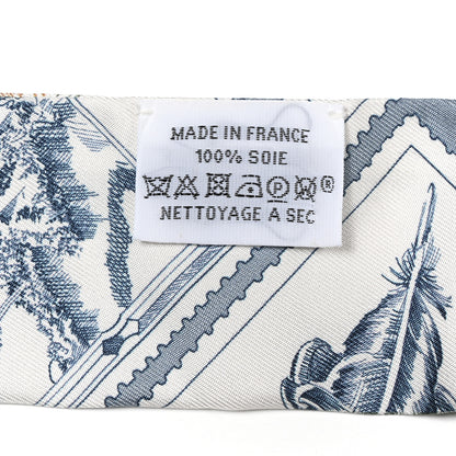 Hermes Silk Le Philateliste Du Faubourg Twilly Bleu Moyen White 2 of 4