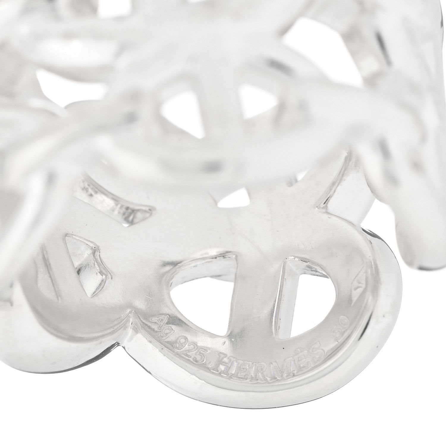 Hermes Sterling Silver GM Chaine d'Ancre Enchainee Band Ring 50 5.25 4 of 4