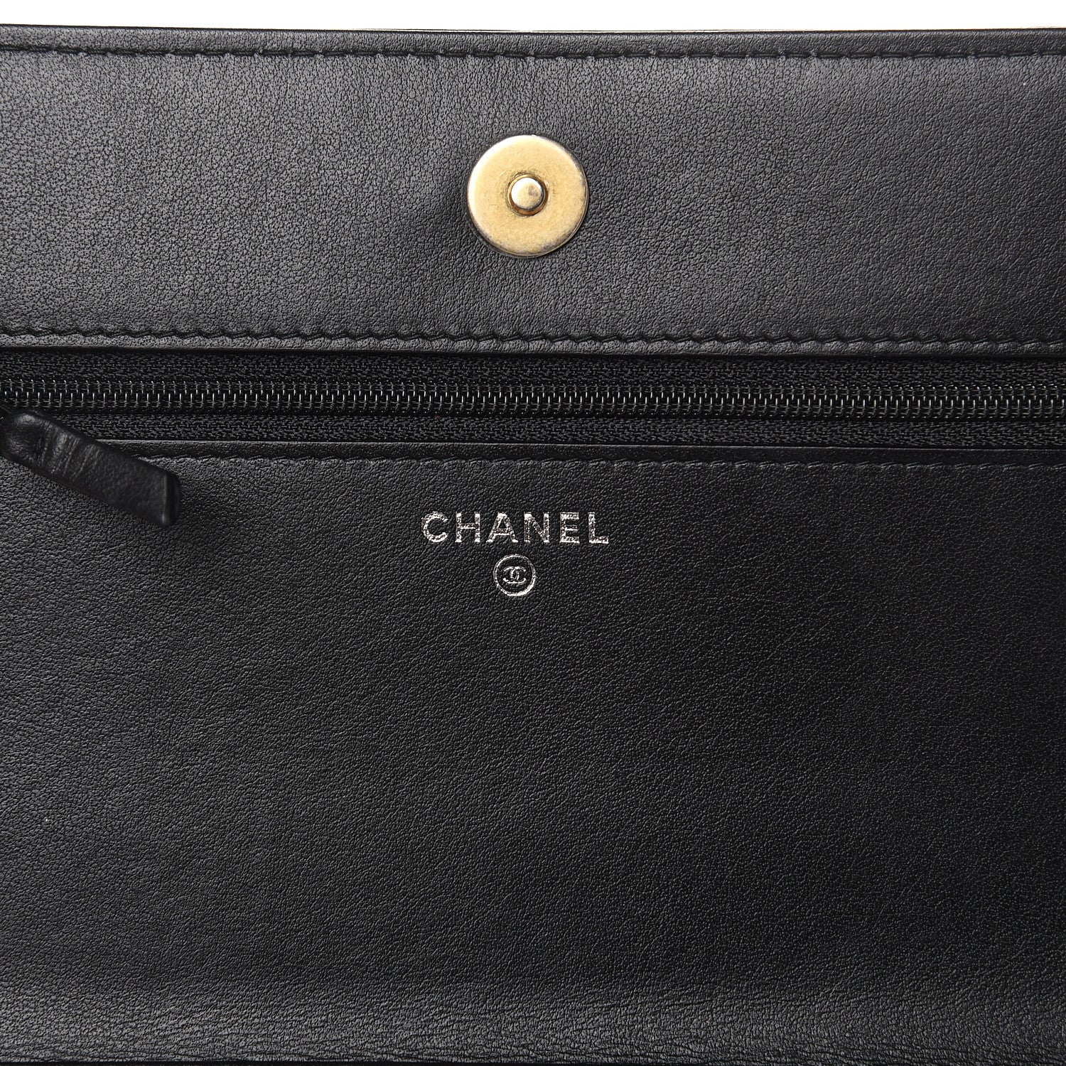 Chanel Aged Calfskin Quilted Gabrielle Wallet On Chain WOC Beige Black 6 of 13