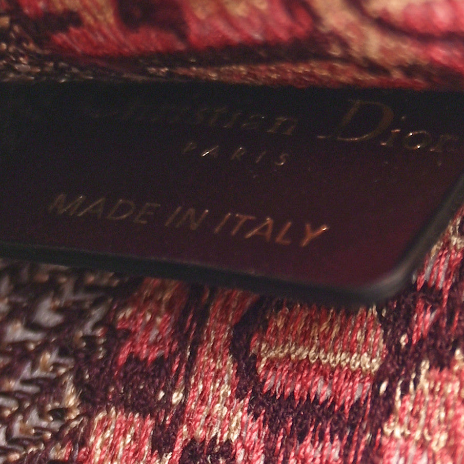 Christian Dior Oblique Mini Book Tote Burgundy Multicolor 6 of 8